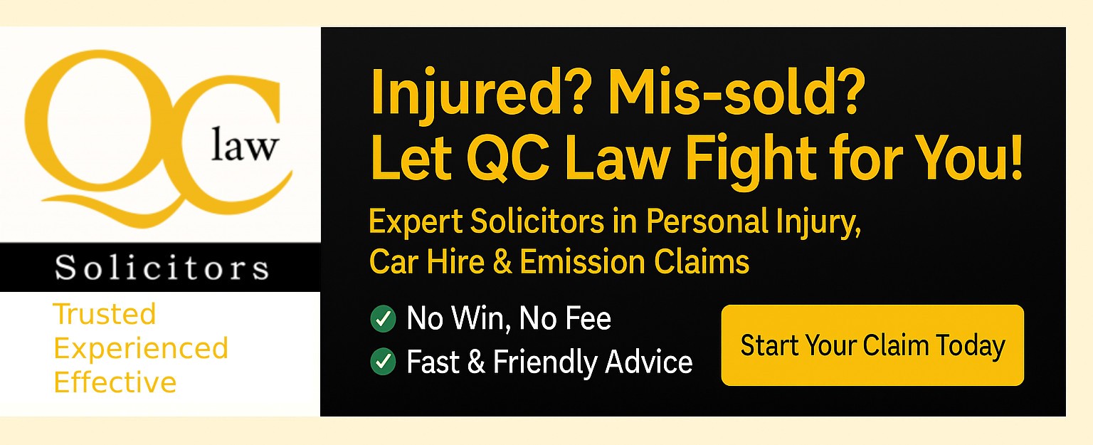 QC Law Solicitors — expert personal injury, car hire and emission claims. No win, no fee.
